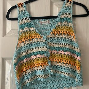 Altered state blue knit sweater vest
